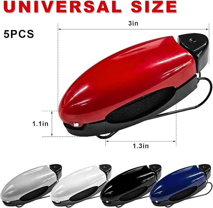 5 PCS Car Sun Visor Clips, Compact Auto Sunshade Sunglasses Clip Ticket Card Holder, Universal Sun Visor Organizer Eyeglasses Mount for Most Vehicles (Blue+Red+White+Black+Gray) - Image 2
