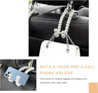 2PCS Elegant Pearl Car Seat Headrest Hook, Cute Pearl Car Seat Back Hook Storage Organizer, Exquisite Headrest Hanger Purse Holder Interior Decoration for Women Girls - Image 5