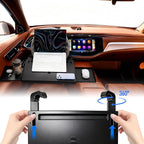 2 in 1 Steering Wheel Desk Dual Slide - 15"Out Trays Laptop Holder | Adjustable Laptop Tray,Car Seat Gap Filler Organizer with Tablet Slot Anti Slip Surface for Eating Writing Working for Car - Image 3