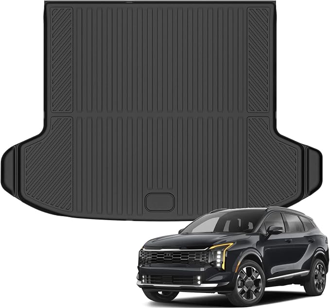 AUXKO All Weather Cargo Mat for Kia Sportage 2023 2024 2025 | High Wall,All-Weather,All Season,Odorless,Anti Slip,Rain&Salt Resistant,TPE Material,Black,Accessories,Pet Friendly by AUXKO