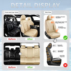 Fit Prius Car Seat Covers for Toyota Prius 2001-2025 2026 -Premium Leather, Waterproof，Breathable，All-Weather Seat Cushion Protecto & Airbag Compatible, Full Set Beige - Image 6