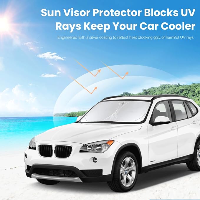 Windshield Sunshade for BMW X3 2018-2024, 2025, 2026 for M40i Sun Shades | Custom Fit BMW sDrive30i, xDrive30i, and Hybrid Window Cover Car Accessories Blocks UV Ray - Image 5