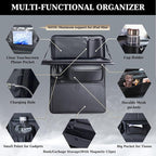 Coverado Backseat Car Organizer, Nappa Leather Car Seat Organizer with Touch Screen Tablet Holder, Foldable Food Tray, Kick Mats Protector, Multi Car Storage Accessories, Garbage Bag Holder-1 Pack - Image 3