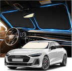 2026 New Thickened Car Windshield Sun Shade Foldable with Beige Checkered Design,Car Sun Shade Windshield with Storage Bag for Interior Cool,59"×31" Suns Shades for Cars Windshields by Unknown