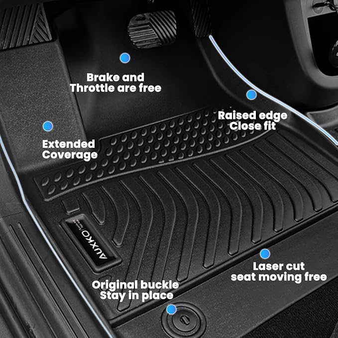 AUXKO Floor Mats Cargo Mat Backrest Mat for Kia Sorento 7 Seats 2016-2020 | High Wall,All-Weather,All Season,Odorless,Anti Slip,Rain&Salt Resistant,TPE Material,Black,Accessories,Pet Friendly - Image 5