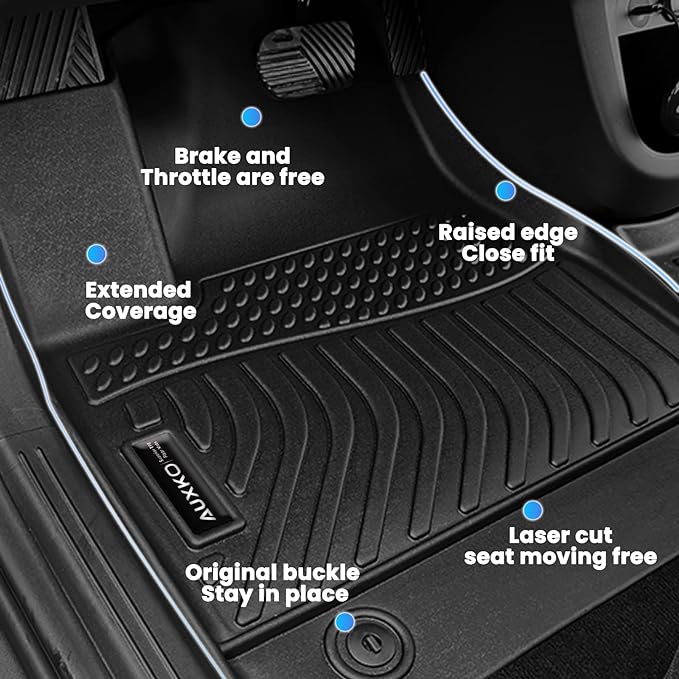 Auxko Floor Mats Cargo Liner for Kia Sportage Hybrid 2023-2025 (Not PHEV) | All Weather,All Season,Odorless,Anti Slip,Rain&Salt Resistant,TPE Material,Black,Accessories - Image 4