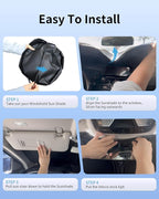for Taos 2022-2025 2025 Sun Shade Windshield, Custom Fit Foldable Front Window Sunshade Sun Visor 400D Retractable Protector Car Accessories, Block UV Rays Keep Your Car Cooler - Image 5