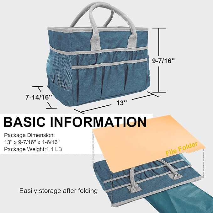 Cupohus Water-Resistant Art Organizer Tote Bag - Craft Storage Bag with Multiple Pockets and Handles for Artists, Kids, Students, and More – DarkGreen - Image 4