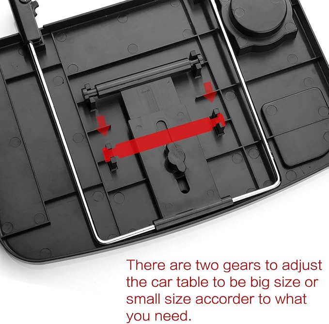 Foldable Car Seat Back Portable Tray for Food Dining Drink and Laptop, Hanging Car Steering Wheel Tray (Black) - Image 7