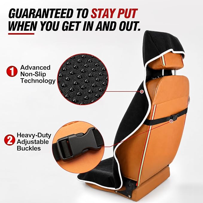 Car Seat Cover Towel 1PCS, 600g Ultra-Thick Absorbent Terry Cloth Seat Protector for Post-Gym Sweat & Beach,Universal Fit for Sedans SUV Trucks,Machine Washable Interior Protection (Black) - Image 5
