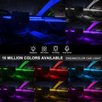 Acrylic Interior Car LED Strip Light with Wireless APP, RGB 6 in 1 with 175 inches 593 LEDs Fiber Optic Ambient Lighting Kits, 16 Million Colors Sound Active Function Car Neon Lights - Image 2
