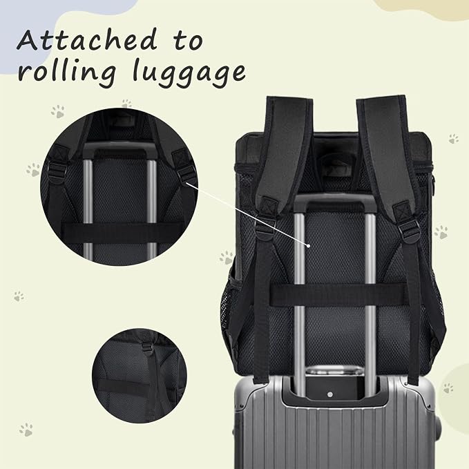 ANILD Dog Travel Bag Backpack, Flight-Ready TSA-Approved Dog Travel Bag with 2 Leak-Proof Food Canisters, 2 Foldable Silicone Bowls, Multi-Compartment Organizer for Hiking, Camping, Dog Mom Essentials - Image 6