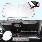 Front Windshield Sun Shade Foldable Front Window Sun Shade Visor Custom Fit for 2024-2026 Hymdai Santa Fe Block UV Rays Heat Sun Shield Keep Car Cooler Car Accessories - Image 6