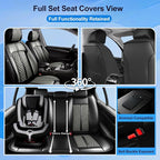 Fit Santa Cruz Seat Covers Fit for Hyundai Santa Cruz 2022-2026, Front Pair | Premium Leather Full Coverage Protectors, Waterproof, Breathable, Scratch Resistant, Easy Wipe, Airbag Compatible, Black+Gray - Image 2