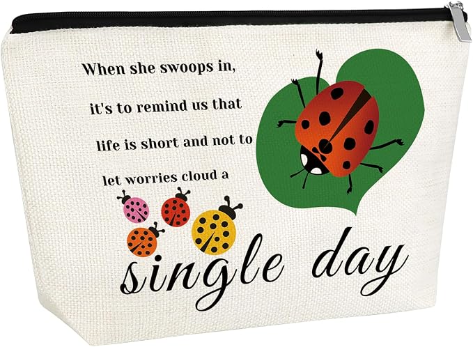 Ladybug Lover Gift Ladybug Makeup Bag Good Luck Ladybugs Gift for Women Inspirational Friendship Gift for Friends Lady Bug Cosmetic Bag Birthday Christmas Gift for Girls Daughter Travel Toiletry Pouch by Gfhzdmf
