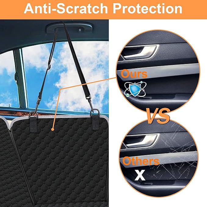 Mancro Dog Car Seat Cover for Back Seat, Waterproof Dog Hammock for Car | 600D Heavy Duty, Scratch-Resistant Back Seat Pet Cover for Dogs with PVE Nonslip Underside, Fits for Sedan, Trucks and SUVs - Image 2