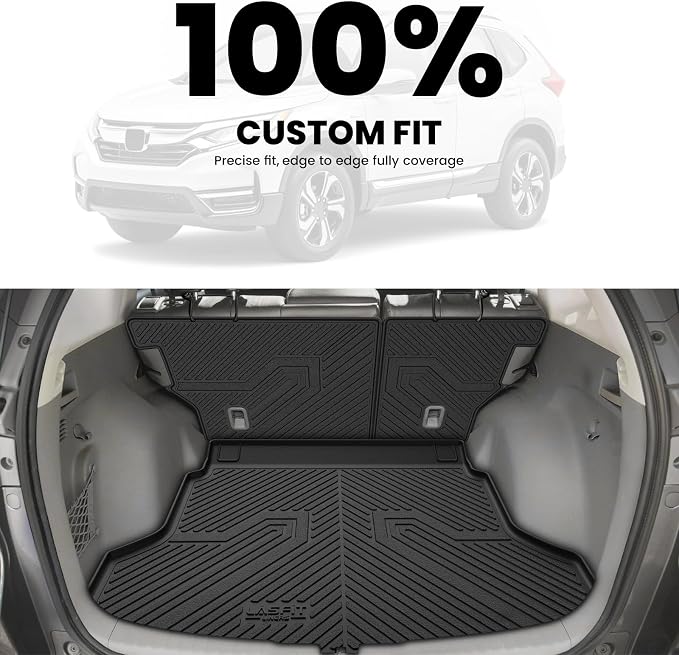 LASFIT Cargo Mat with Backrest Mat for Honda CRV 2012-2016 | Custom Fit Trunk Mat, Waterproof All Weather, Kid & Pet Friendly, Easy Clean for Family Use, Black - Image 3