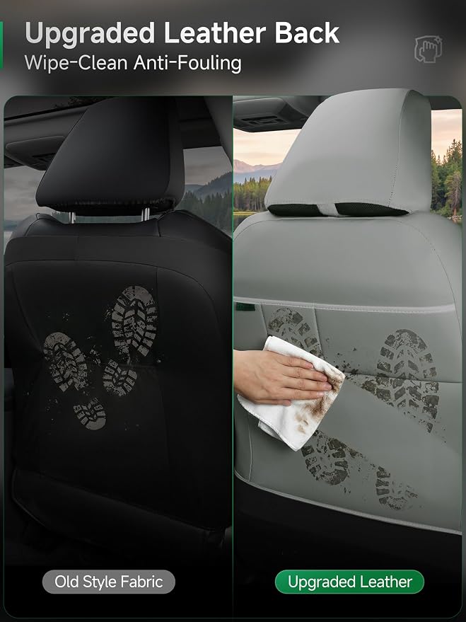 GIANT PANDA Front Seat Covers for Nissan Rogue Altima Sentra Versa Kicks Murano Pathfinder Maxima,Faux Leather Bucket Seat Cover Fit Nissan Seat Protectors (Gray Diamond) 2-Pack - Image 7