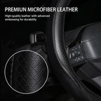 Rueesh Steering Wheel Cover Microfiber Leather Universal for 14.5-15 Inch | Anti-Slip Car Wheel Cover for Women and Men, Durable, Breathable Embossing, Soft Padding - Image 5