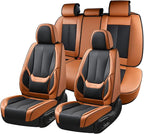 Coverado Car Seat Covers, Seat Covers for Cars, Waterproof Leather Auto Seat Protectors, Leather Car Seat Cushion, Car Interiors Accessories Universal Fit for Most Cars by COVERADOAUTO