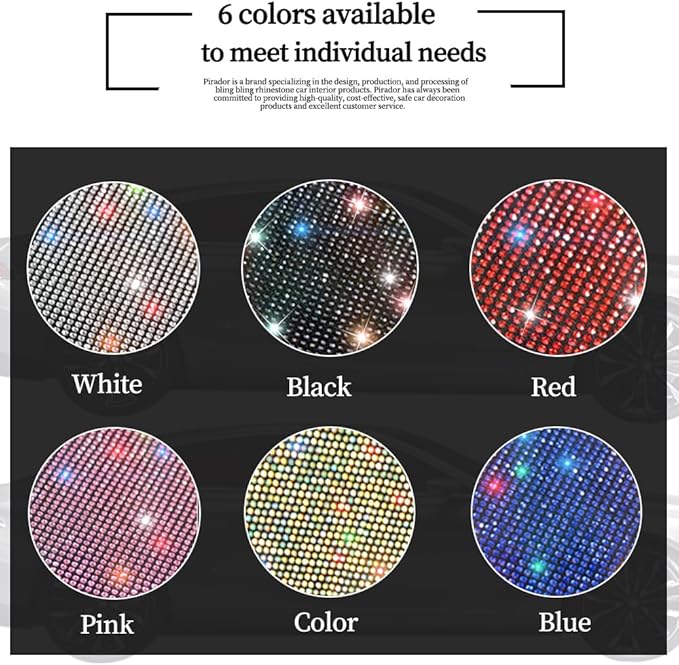Luster Crystal Car Seat Back Protectors Automobile Kick Mats with Sparkling Rhinestones, Bling Bling Diamond Auto Seat Back Kick Protectors Interior Accessories Universal Fit Pink 2Pcs - Image 5
