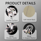 Blusabaca 2PCS Car Seat Headrest Hooks, Purses Bags Holder, Book Lover Cat | PU Leather, Double Metal Back Storage Hangers for Grocery Bags Handbags Bottles Coats Phones, Car Accessories Organization - Image 4