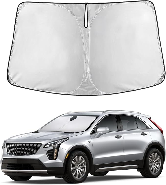 EcoNour Windshield Sunshade Compatible for Cadillac XT4 2019-2023 2024 2025 | Sun Visor for Front Windshield & Window Sun Shade Cover, UV Heat Blocker & Protector, Car Accessories by EcoNour