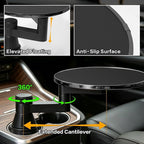 Car Tray Table & Car Desk for Laptop, Dual 360° Rotating Cup Holder Tray, Anti-Slip Leather-Textured Car Food Tray for Eating, Working & Makeup, Compatible with Tesla Model Y/3/S & Most Vehicles - Image 5