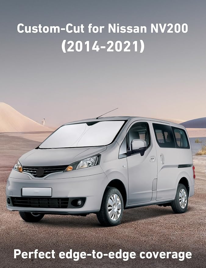 EcoNour Windshield Sunshade Compatible for Nissan NV 200 2014-2020 2021 | Sun Visor for Front Windshield & Window Sun Shade Cover, UV Heat Blocker & Protector, Car Accessories - Image 2