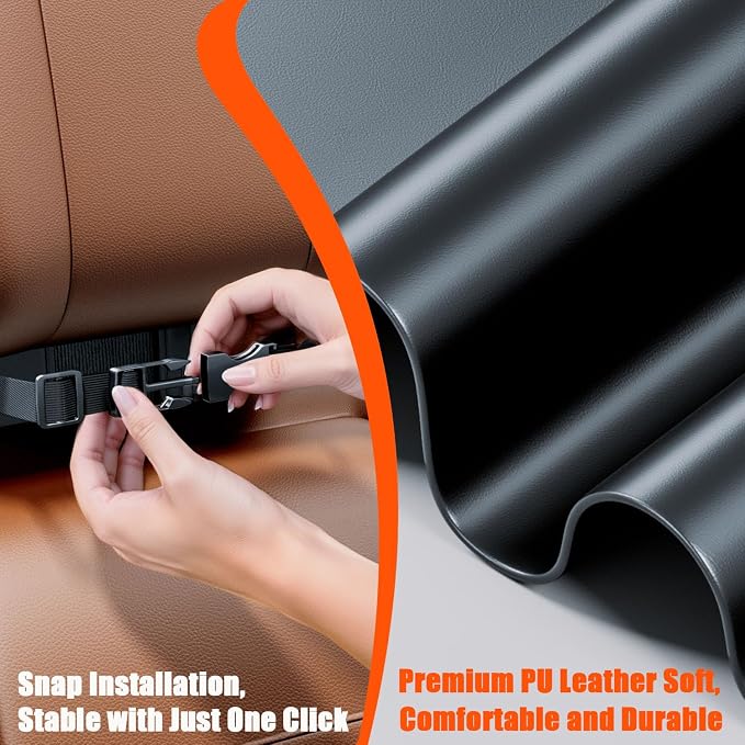 Car Tissue Holder (2Pack), Car Kleenex Holder Fits 100-160 Count | Premium PU Leather,Keep Tidy,Universal,Large tissue box,Backseat Car Napkin Holder,Tissues Dispenser for Car,Black - Image 6