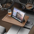 Car Tray & Car Desk for Laptop with Anti-Slip Protective Mat, 360° Rotating Wood Cup Holder Table, Eating Food, Working, Compatible with Tesla Model Y/3/S, Ford F150/Explorer/Maverick & Most Vehicles by MTGSTOCL