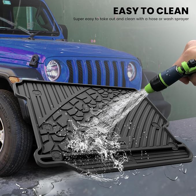 LASFIT Cargo Mat for Jeep Wrangler JL 2018-2026 4 Doors Without SUBWOOFER | Not for JK/Not PHEV/Not 2-Door, All Weather, TPE, Custom Fit, Trunk Mat, for Flat Load Floor, Gas Type, Black - Image 4