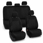 FH Group Full Set Travel Master Car Seat Covers, Airbag and Split Rear Car Seat Cover Universal Fit Interior Accessories for Cars Trucks SUV, Automotive Seat Covers,Black by FHGroup