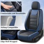 Coverado Car Seat Covers, Front Covers for Cars, Car Seat Cover Front Seats, Car Seat Protector Waterproof, Leather Car Seat Cushion, Universal Interior Covers Seat Protectors for Most Cars Blue - Image 2