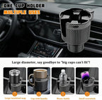 Car Cup Holder Expander, Vehicle Cup Holder Adapter with Adjustable Base, Auto Interior Cupholder Drink Extender Adapter for Most Coffee Mugs Bottles & Cups, Universal for Vehicles - Image 4