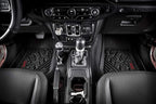 3W Floor Mats for Jeep Wrangler 4XE 2021-2026 Hybrid 4 Door (Non JL/JK) | Black All-Weather TPE Floor Liner for 1st and 2nd Row Full Set Car Mats, Red Logo - Image 8