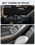 Proadsy Custom Fit Car Windshield Sun Shade for 2018-2025 Subaru Crosstrek | 240T Heat Shield, Drops Temp 54°F, Blocks 99% UV, Prevents Dashboard Cracking, Summer Parking & Beach Trips, Easy Twist-Fold - Image 8