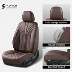 FLORICH Car Seat Covers, Dark&Brown Leather Car Seat Covers Front Seats, Premium Leatherette Car Seat Cushion for Cars, Automotive Seat Protectors Universal Fit for Most Sedans Cars SUV Trucks - Image 3
