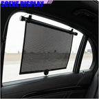 2PCS Car Windshield Sunshade for Baby, 18"×15" Retractable Car Window Sun Shade Protection Cover with Suction Cups, Auto Side Window Shades for Blocking Heat & UV Rays Glare (Black) - Image 3