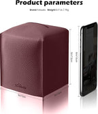 Tissue Box Cover for PU Leather, Modern Simple Solid Color Holder Square Tissue Bag, Ideal for Bathrooms,Office,Car,Nightstand,Outdoor Tent,Dining Table,5"X5"X5", Single Wine - Image 2