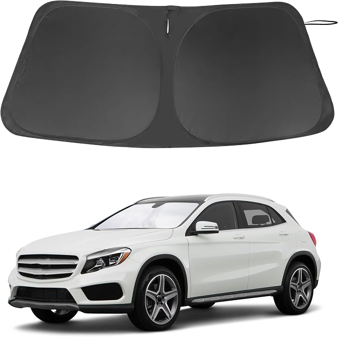 Windshield Sun Shade for 2015-2020 Mercedes Benz GLA Accessories | Full covered, Foldable & Durable, Block UV Rays, Reduce Heat, Easy to install, Keep Car Cooler by LHFLIVE