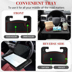 2 in 1 Car Steering Wheel Desk, Car Tray, Car Steering Wheel Desk Tray & Auto Seat Gap Filler Organizer, Multipurpose Travel Auto Steering Wheel Under Table Console for Most Vehicles (Black) - Image 4