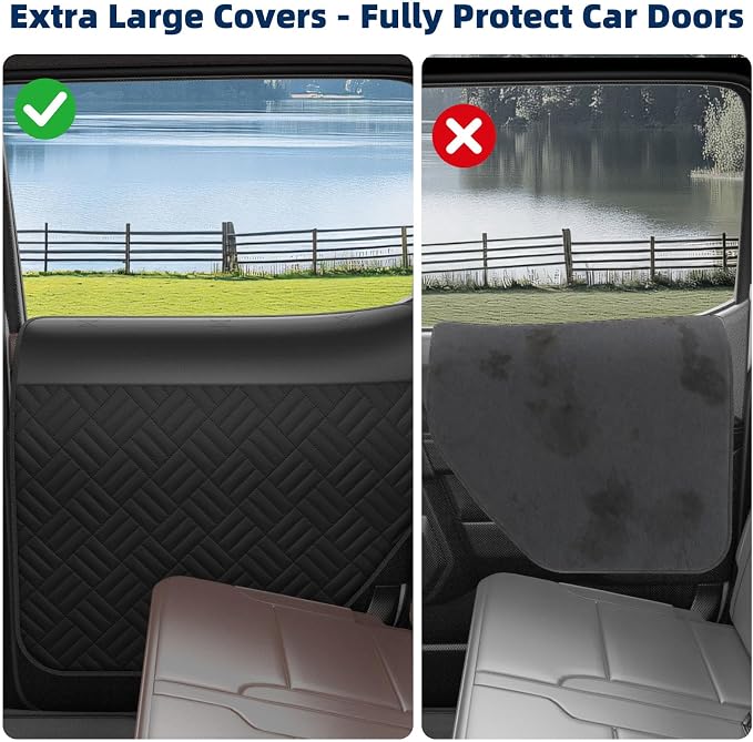 Car Door Protector for Dogs - Heavy Duty Thick Oxford Covers for Car Back Door Protect for Pet Scratching(L) - Image 5