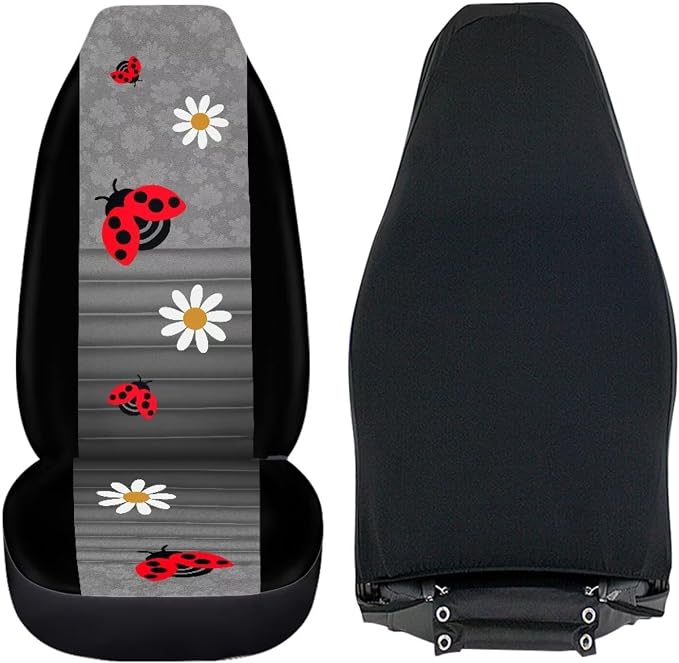 Ladybug Daisy Front Seat Covers for Cars Decorative Front Bucket Seat Cover Lightweight Automotive Seat Cushion Covers for SUV Vans Sedans Trucks - Image 3