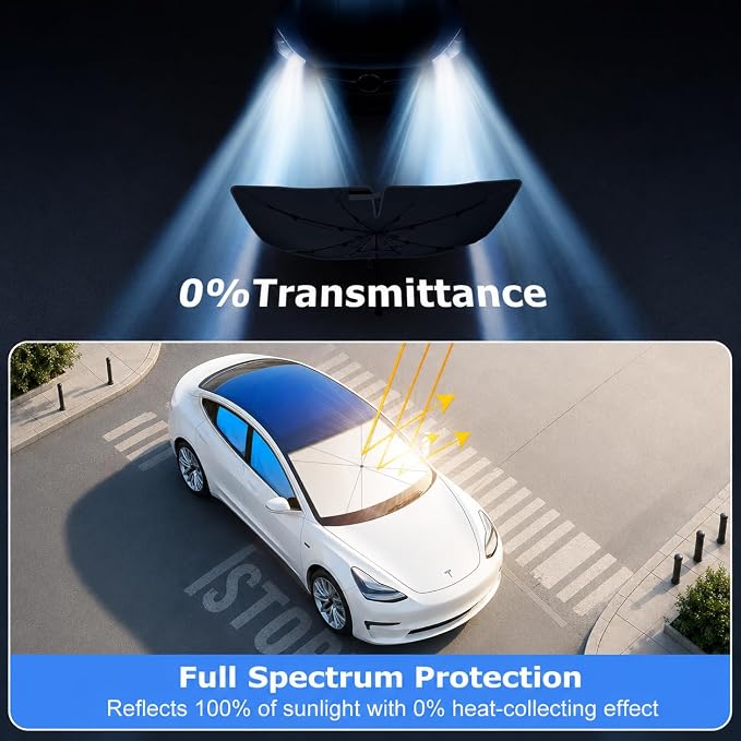 [2026 Upgraded] DooGooCoo Windshield Sun Shade [Up to 70°F Cooler, 100% Sunlight Blocked] car Sun Shade Windshield Umbrella, Keeps Interior Cooler car Shade Front Windshield, Medium 57" x 32". - Image 4