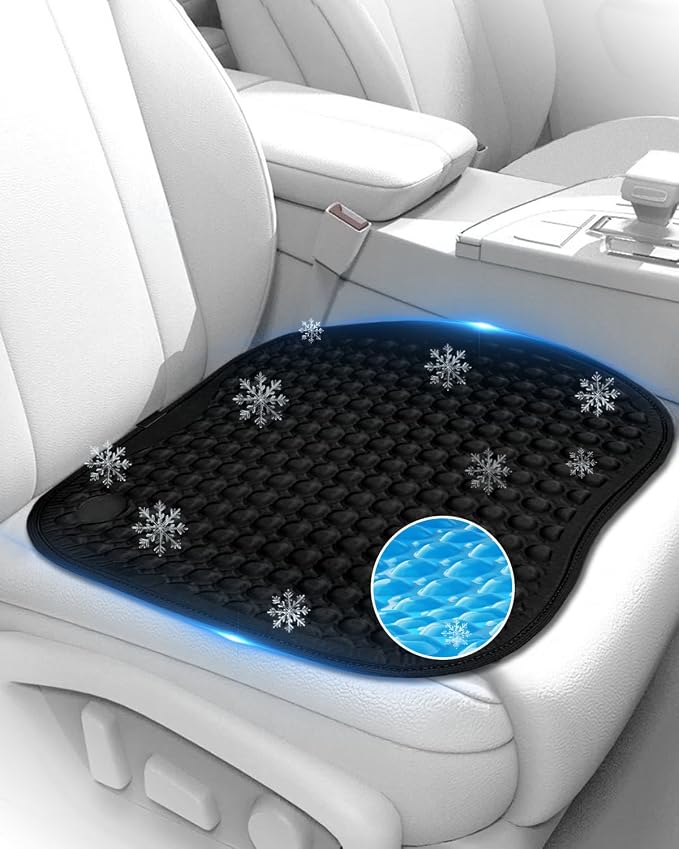 Cooling Ice Car Seat Cushion for Long Driving, Super Cold Car Cushion, Gel Seat Cushion Keep Cool for Long Car Rides by Unknown