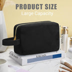 Kacctyen Insulated Makeup Bag for Car Women Cosmetics Bag Heat-resistant Travel Makeup Organizer Waterproof Skincare Case from Melting Freezing Winter Valentines Gift for Women(Medium,Portable,Black) - Image 2