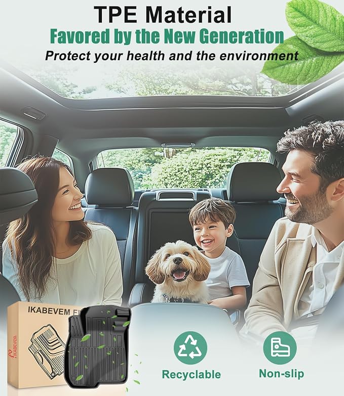 Floor Mats & Cargo Mat for Honda CR-V 2020-2022 Hybrid Only | All Weather Protection TPE Floor Liners 1st & 2nd Row & Trunk Mat Full Set, Black - Image 7