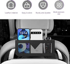 Car Storage Pocket, Multifunctional Elastic Mesh Side Pouch for Phone & Cards & Receipts, PU Leather Anti-scratch Seat Gap Organizer, Self-adhesive Storage Part for Most Cars (Black) - Image 6