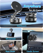 for MagSafe Car Mount Charger, 15W Fast Charging Magnetic Wireless Car Charger, Vacuum Magnetic Phone Holder [120LBS Ultra Suction Cup & 3000gf Magnet ] 780° Dashboard Car Bracket for iPhone & Android - Image 5